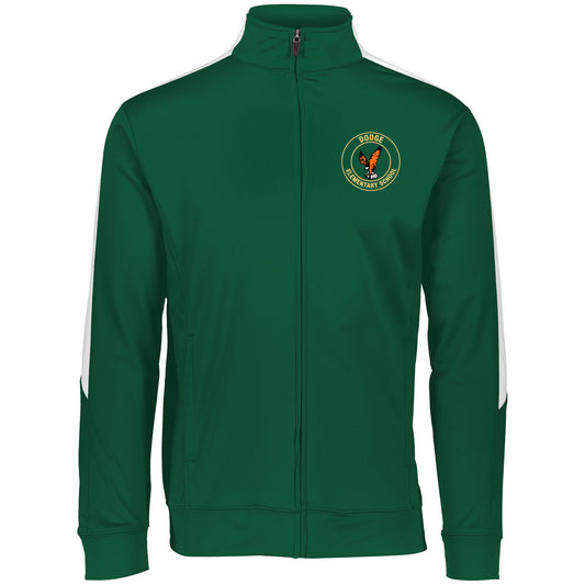 Dodge Elementary Full Zip Track Jacket - Dark Green/ White