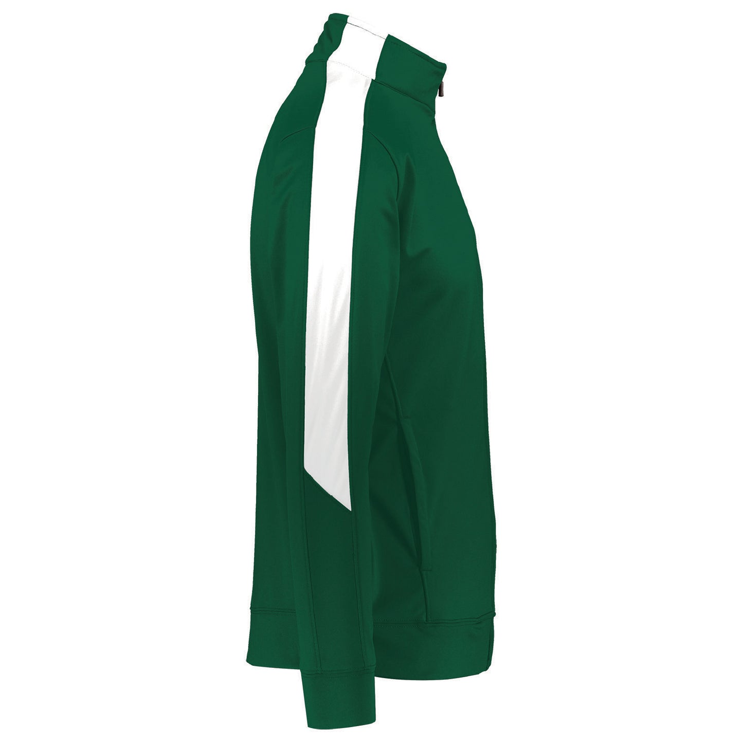 Dodge Elementary Full Zip Track Jacket - Dark Green/ White